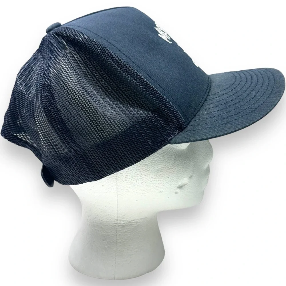 Miserable Clothing Co Hat Navy Blue Mesh Trucker Cap Adjustable Skull Graphic
